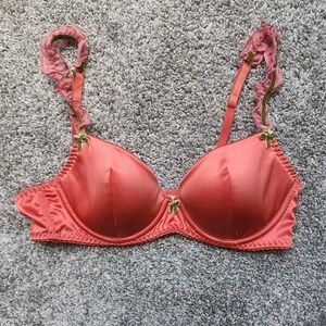 DO NOT BUY SOLD EUC Victoria's Secret Elegant Pink/Green Satin Bra, Size 34C